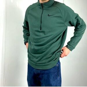 NIKE 1/4 1/2 Zip Pullover Soft Shell Shirt Sweater Jacket- Men's XL Green